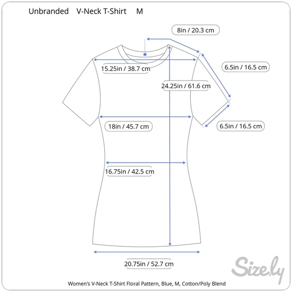 Women's V-Neck T-Shirt Floral Pattern Medium - Picture 9 of 9